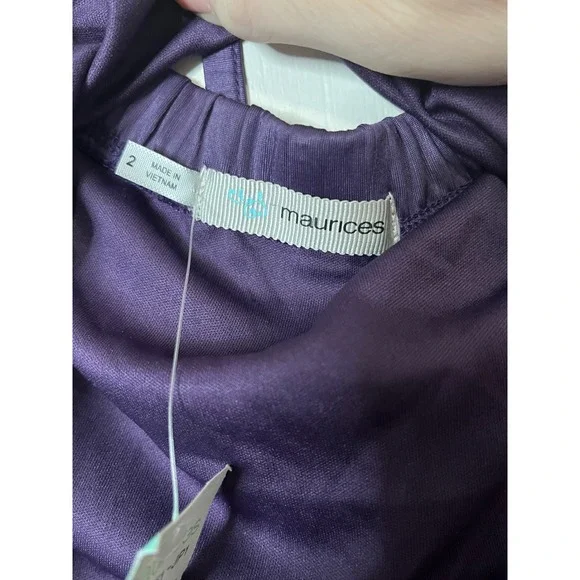 Maurices Purple Jewel Neck Sleeveless Party Blouse Top - Size‎ 2 2 - Picture 3 of 5